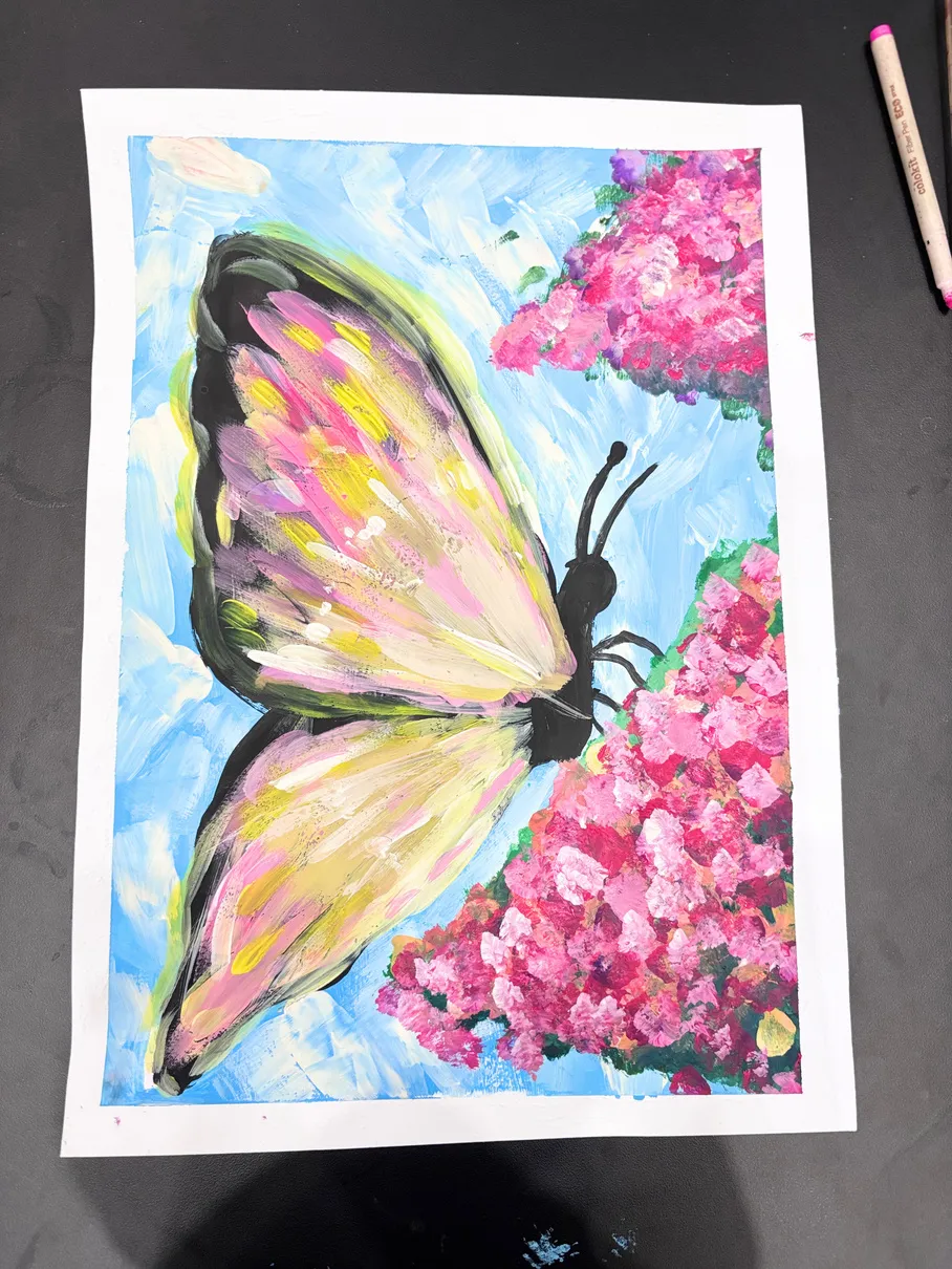 Students learning art at 24 Art