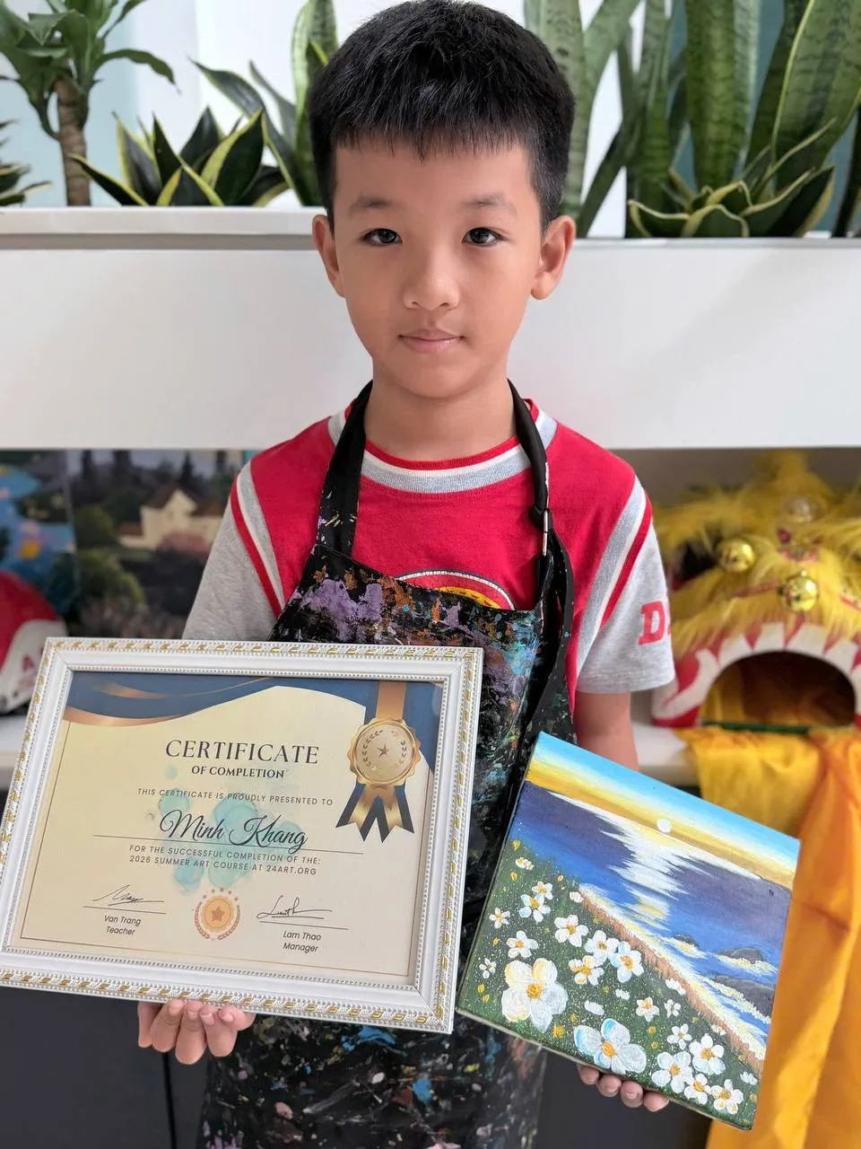 Children's art class at 24 Art Tan Phu