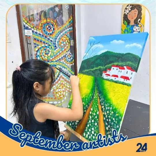 Discover art classes in Tan Phu at 24 Art for kids, teens and adults, with diverse materials including oil pastels, Gouache and Acrylic.
