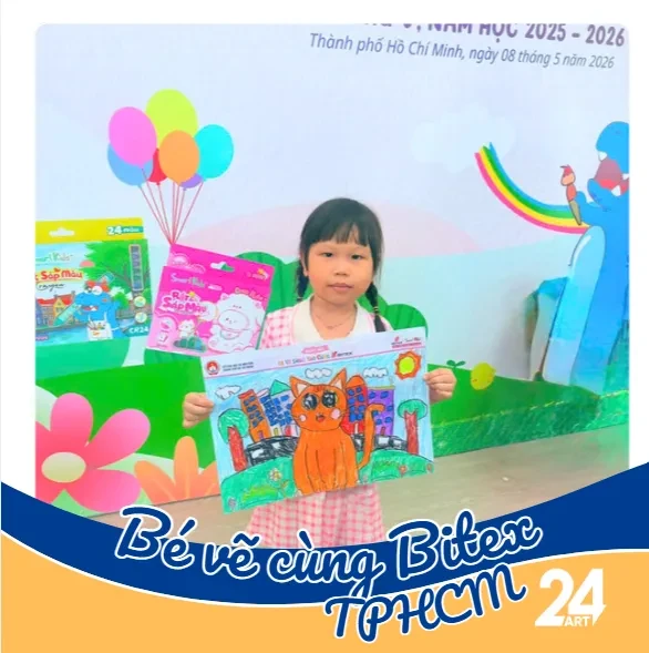 Nguyễn Kh&aacute;nh Linh Giải Nh&igrave; cuộc thi &ldquo;B&eacute; vẽ c&ugrave;ng Bitex&rdquo; cấp Th&agrave;nh phố Hồ Ch&iacute; Minh